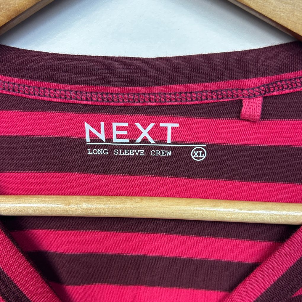 Next Red and Black Striped Cotton Long Sleeve Top - Size XL