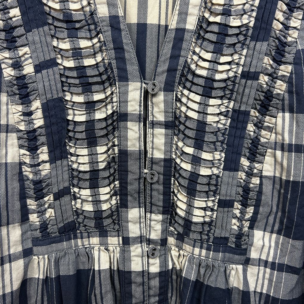 Sportscraft Navy Check Cotton Shirt - Size 16
