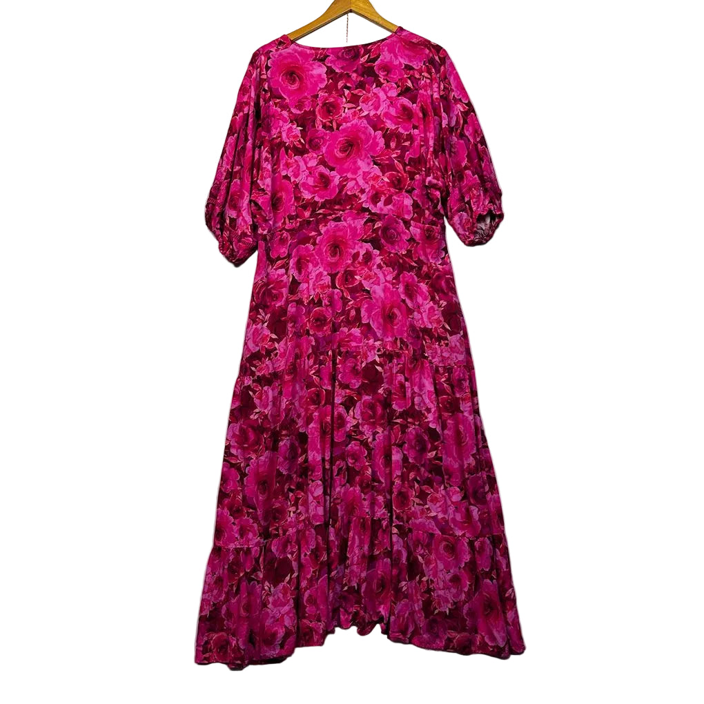 Proud Poppy Pink Floral Maxi Dress - Size 18/20