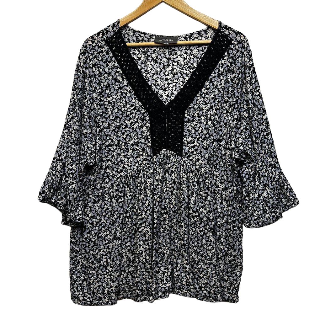 Autograph Crochet Trim Top - Size 20