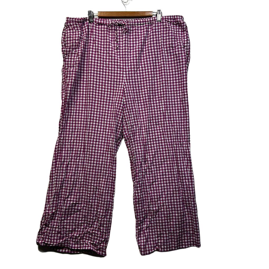 Henry Oscar Pink Gingham Check Cotton Pants - Size 20