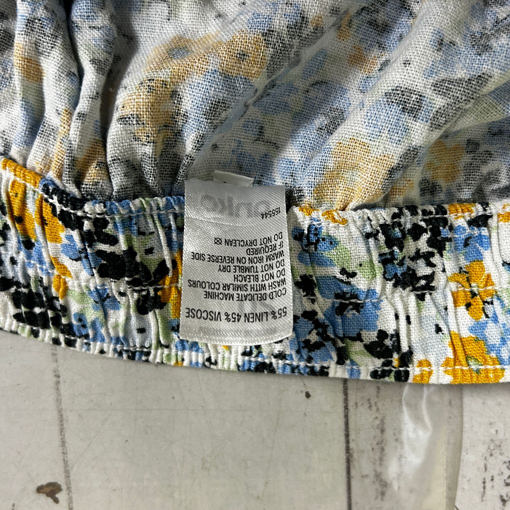 Anko Blue Floral Linen Skirt - Size 20