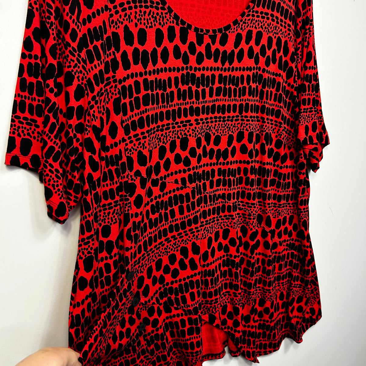 Taking Shape Red Print Plus Size Top - Size 22
