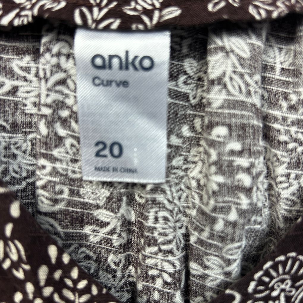 Anko Brown Paisley Plus Size Top - Size 20
