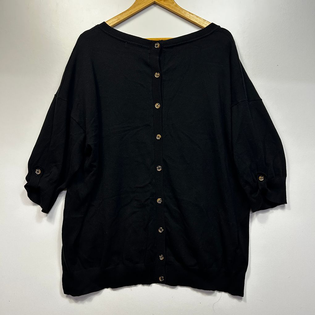 Autograph Black Cotton Jumper - Size 22/XL