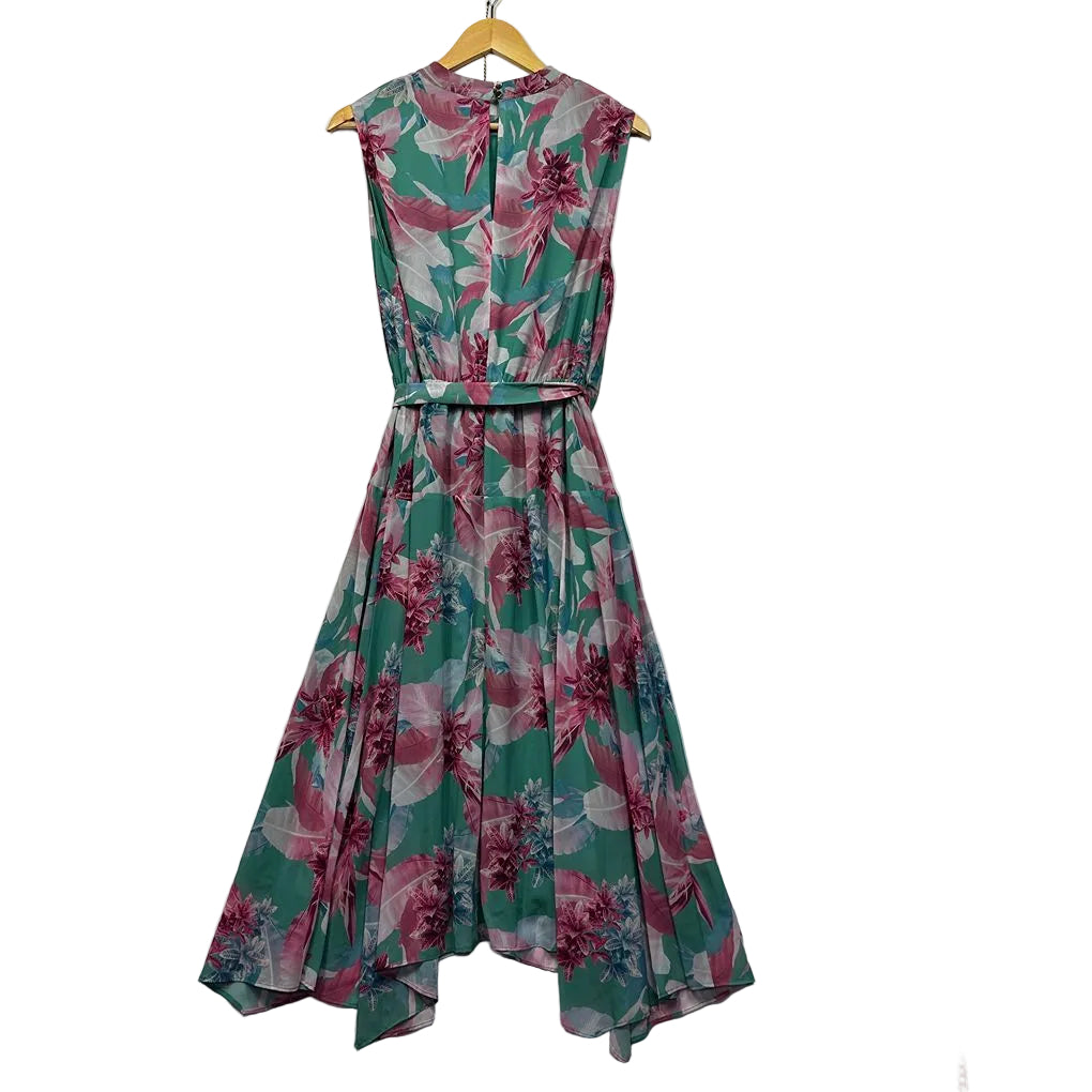 Portmans Green Floral Dress - Size 16
