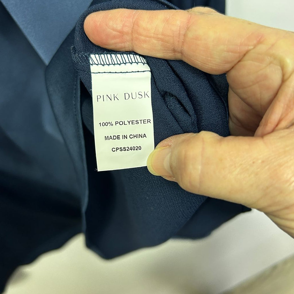 Pink Dusk Navy Billow Sleeve Top - Size 20