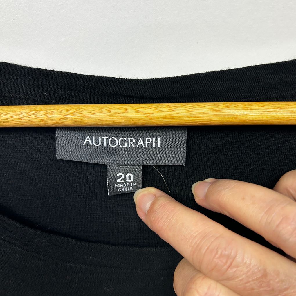 Autograph Black Cotton Top - Size 20