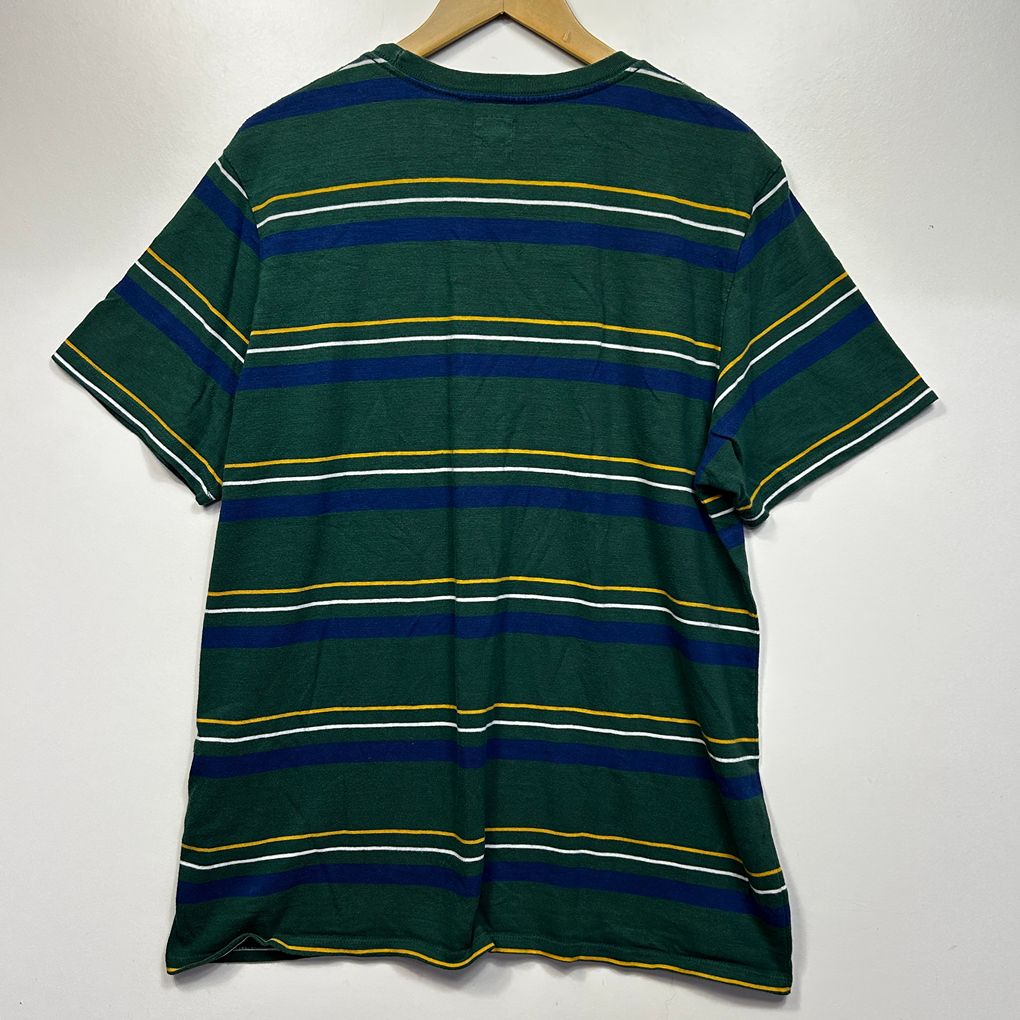 Levi's Green Striped Cotton T-Shirt - Size L ebay