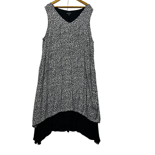 Autograph Black and White Print Dress - Size 24