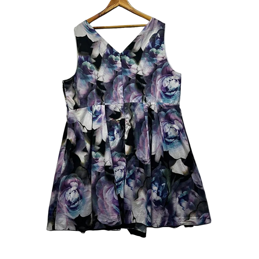 City Chic Multicoloured Floral Fit & Flare Dress - Size 22/2XL