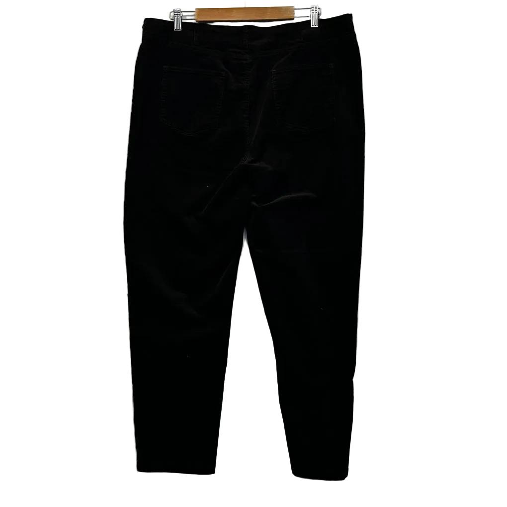 Suzanne Grae Black Corduroy Cotton Pants - Size 2XL