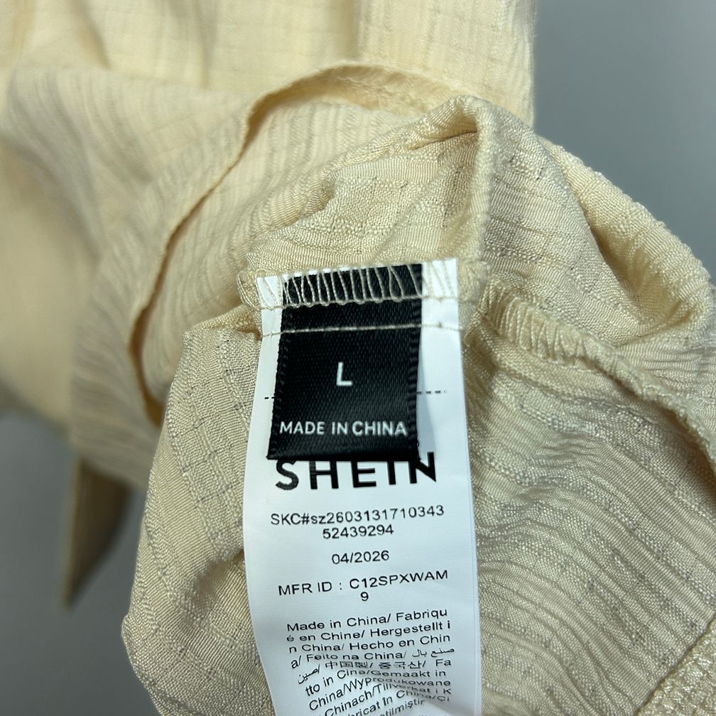 Shein Beige Embroidered Top - Size L