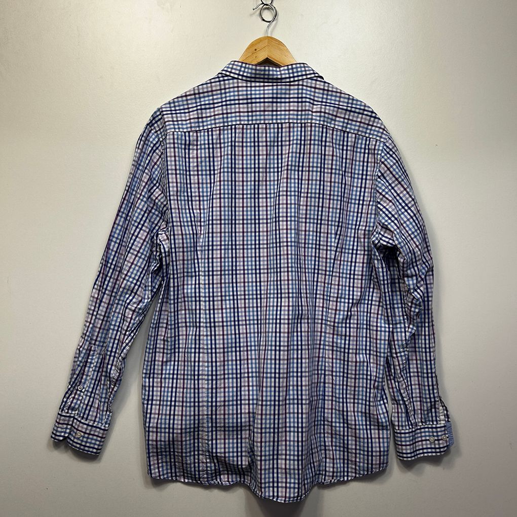 Target Blue Check Cotton Long Sleeve Mens Shirt - Size XXXL
