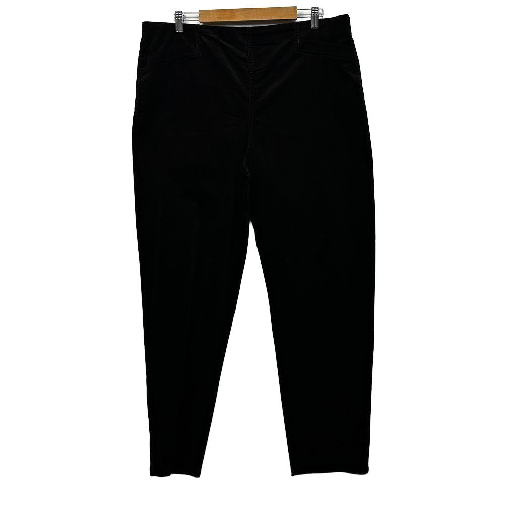 Suzanne Grae Black Corduroy Cotton Pants - Size 2XL