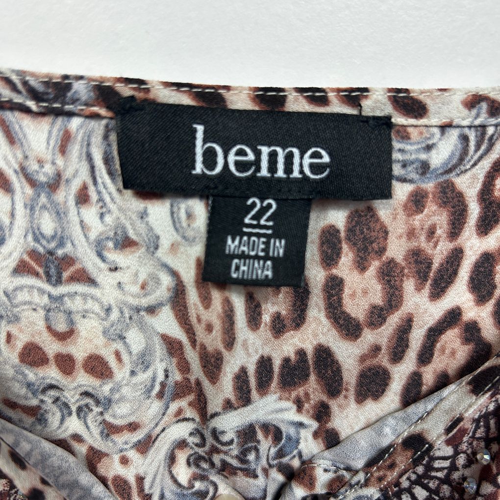 Beme Brown Animal Print Dress - Size 22
