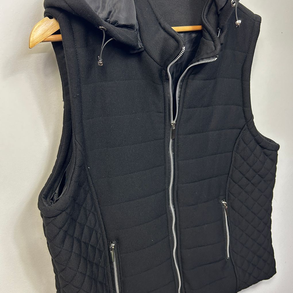 Rockmans Black Plus Size Cotton Quilted Vest - Size 18