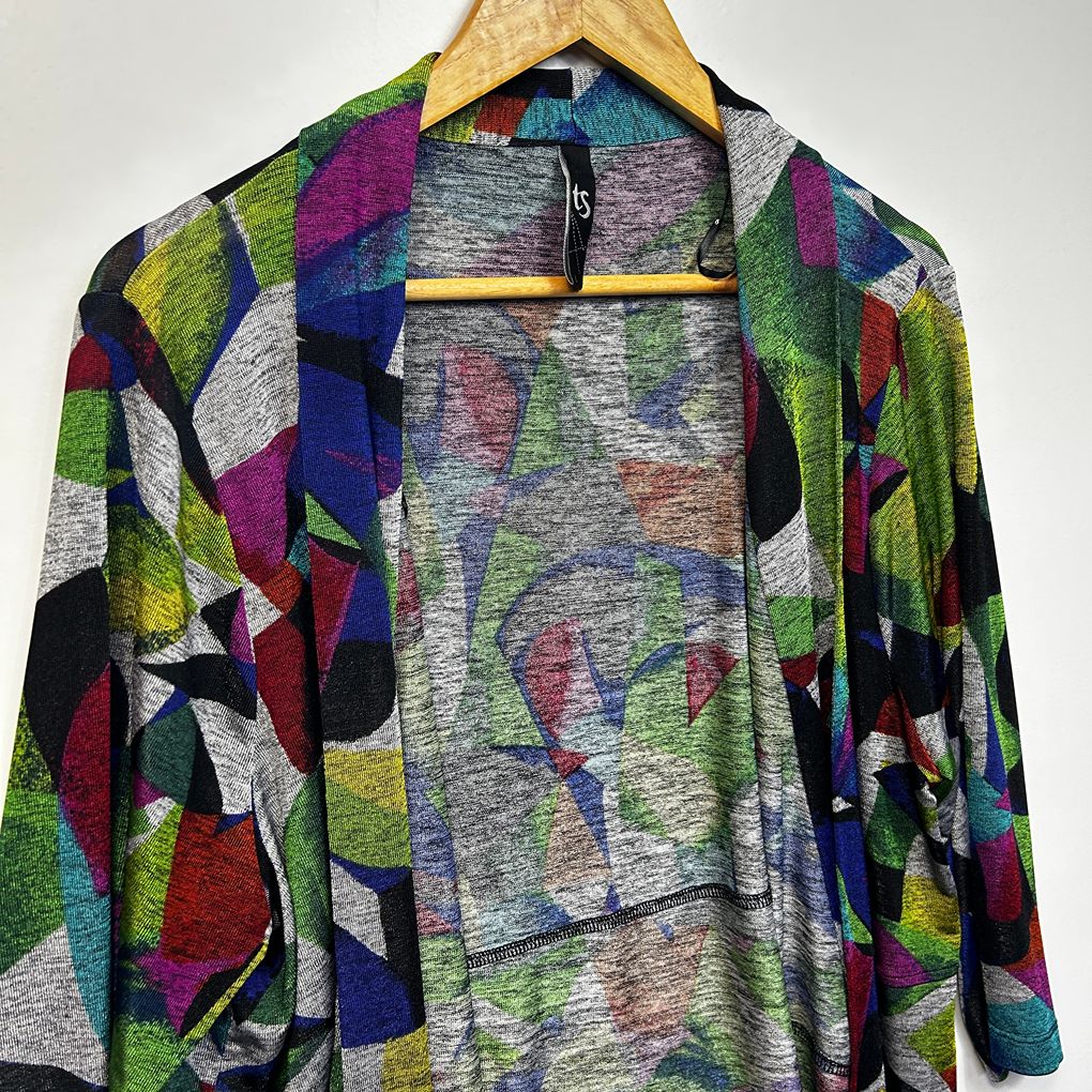 Taking Shape Multicoloured Plus Size Open Front Top - Size L/20