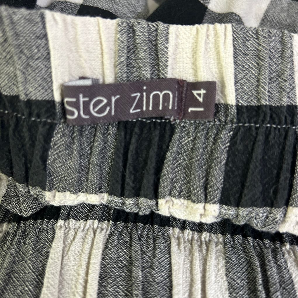 Mister Zimi Black White Gingham Cotton Skirt - Size 14