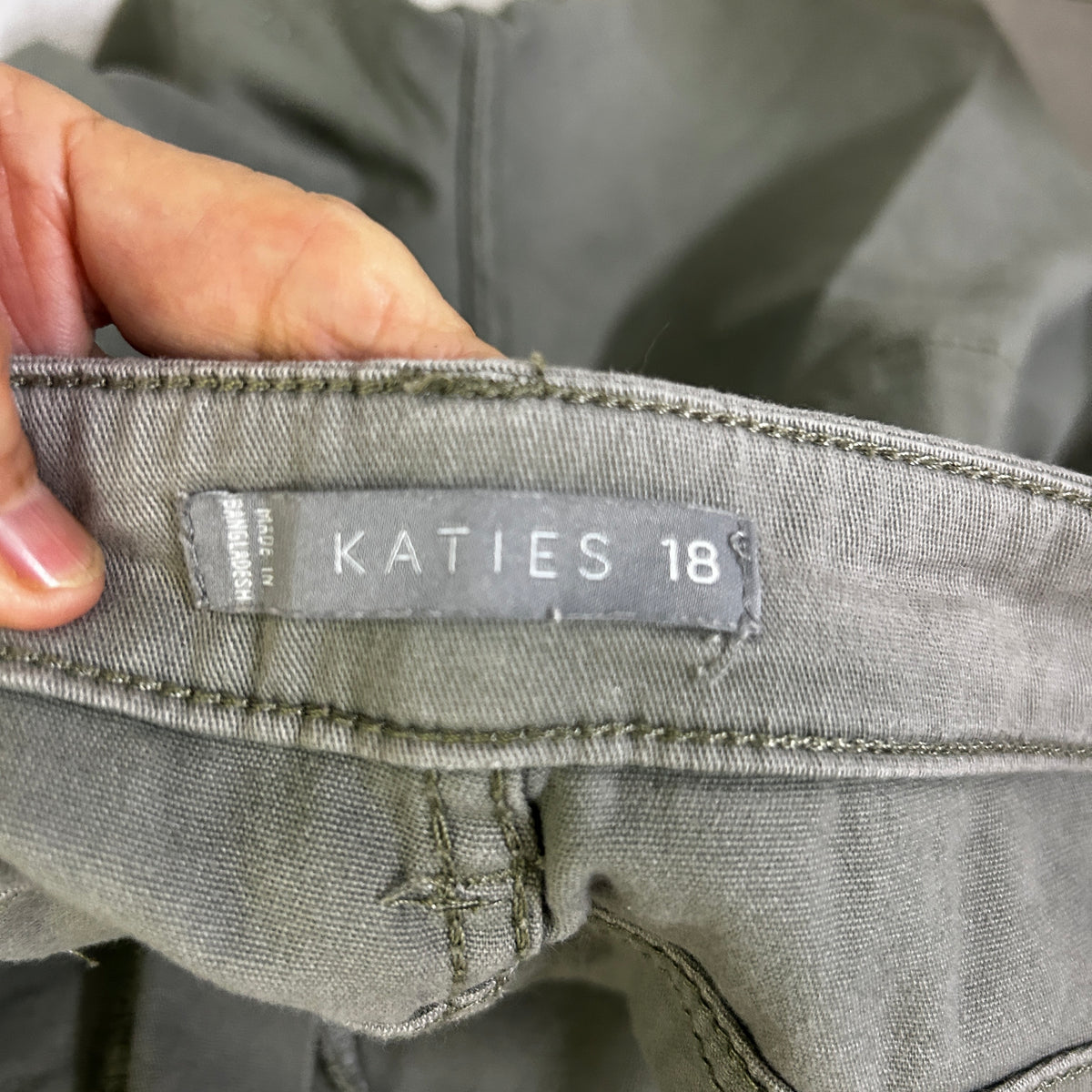 Katies Khaki Plus Size Cotton Shorts - Size 18