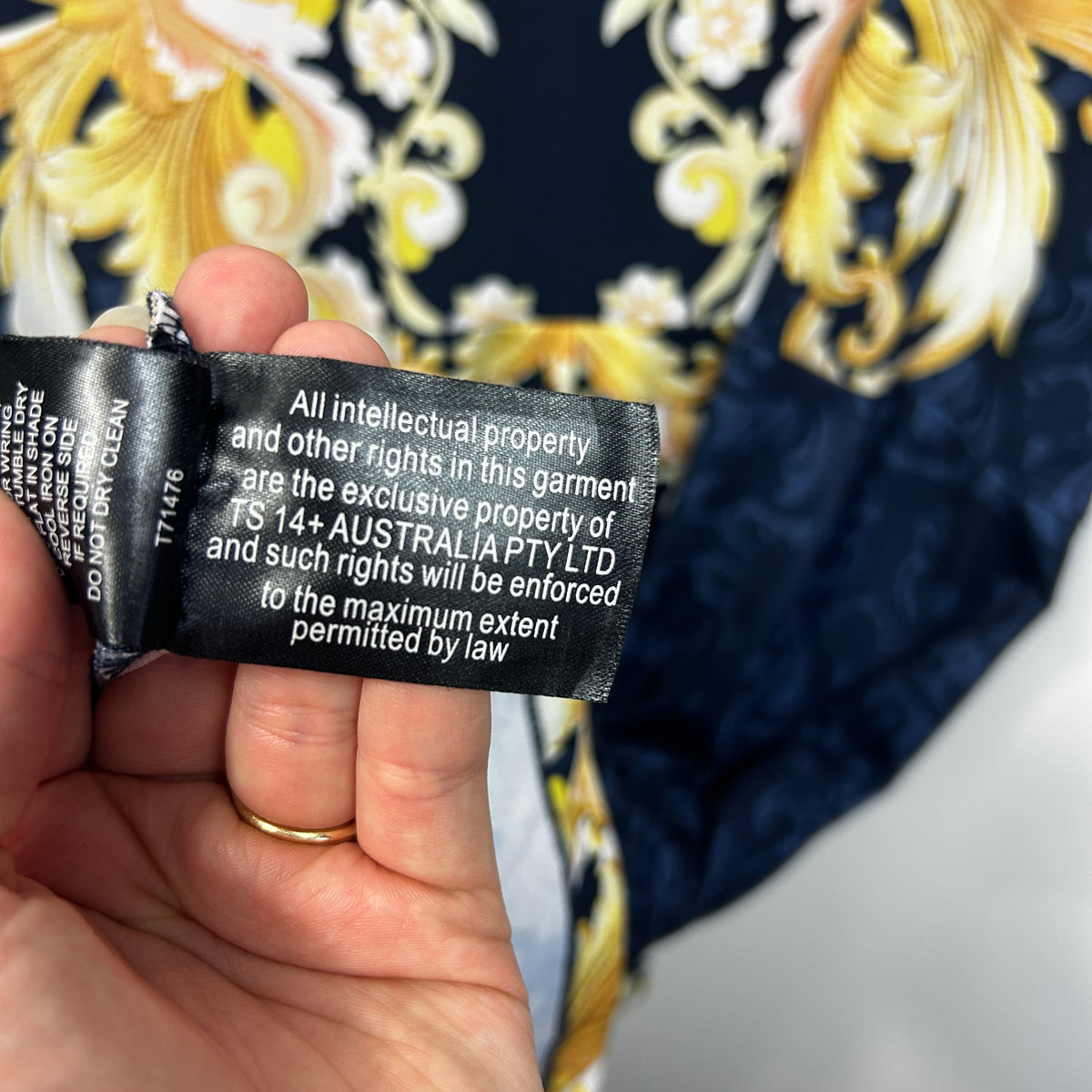 Taking Shape Navy Baroque Print Dress - Size 18/20