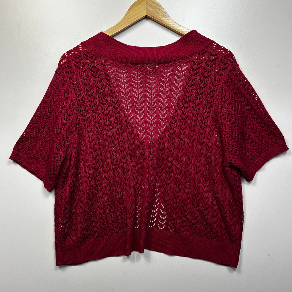 Autograph Red Plus Size Knit Cardigan - Size L/20