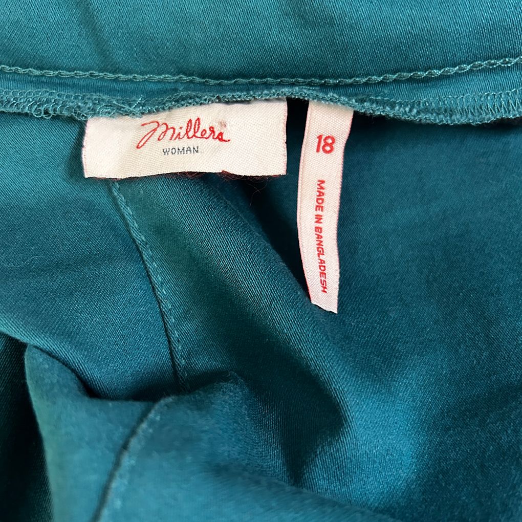 Millers Teal Cotton Pants - Size 18