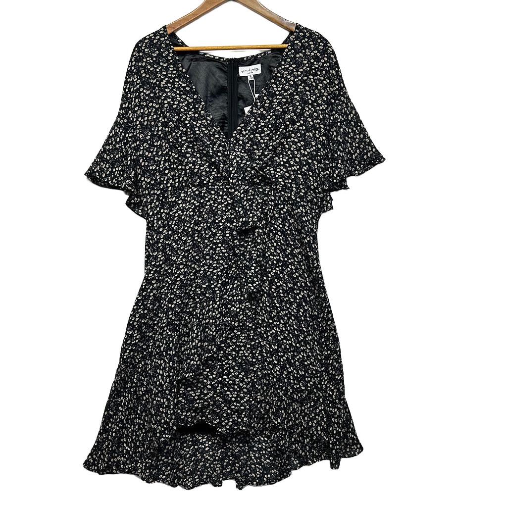 Proud Poppy Black Floral Dress - Size 18