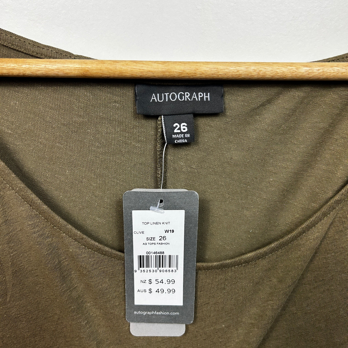 Autograph Olive Plus Size Linen Top - Size 26