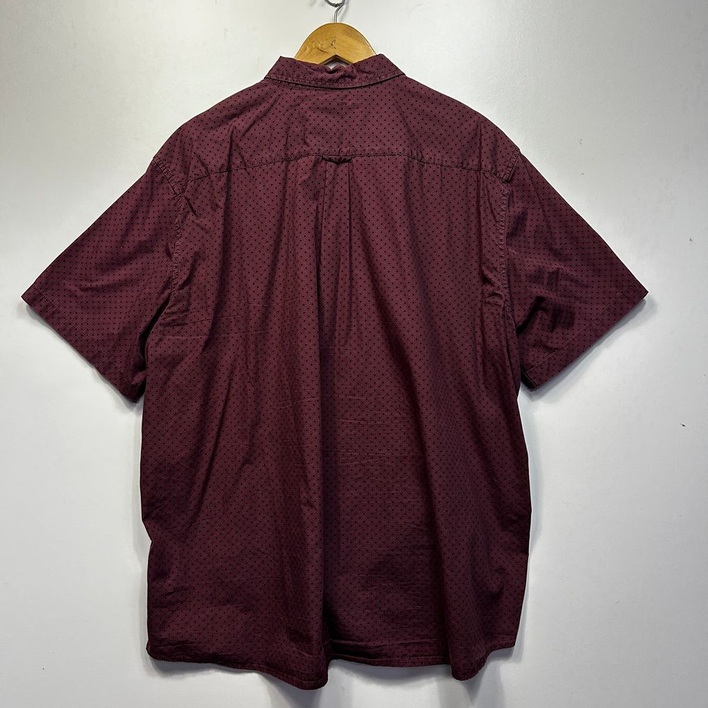 Mr Big Burgundy Cotton Short Sleeve Shirt - Size 5XL