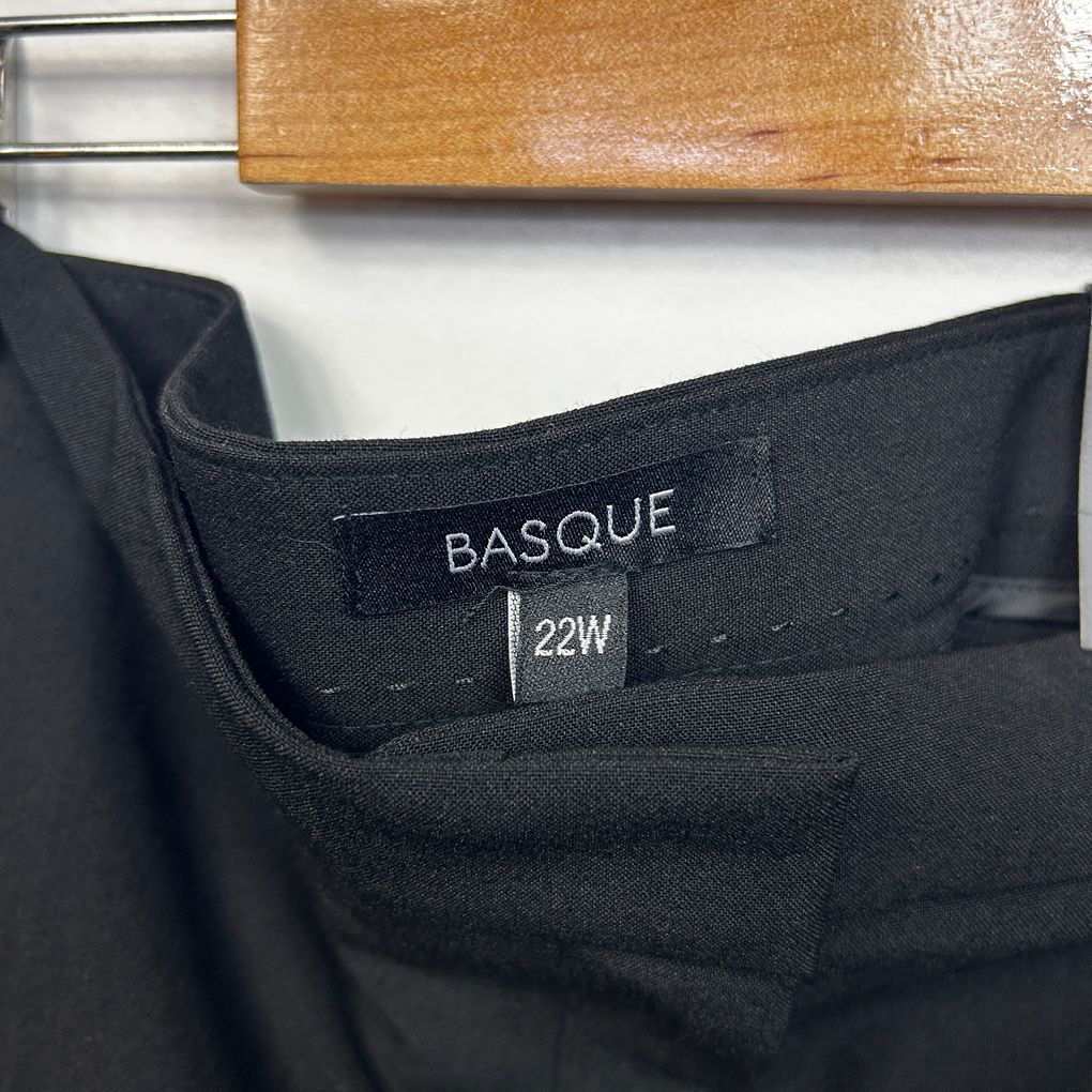 Basque Black Straight Leg Plus Size Pants - Size 22W