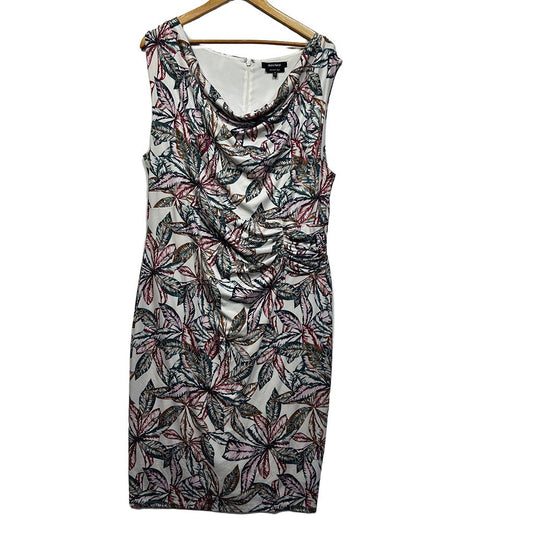 Diana Ferrari White Tropical Print Dress - Size 16