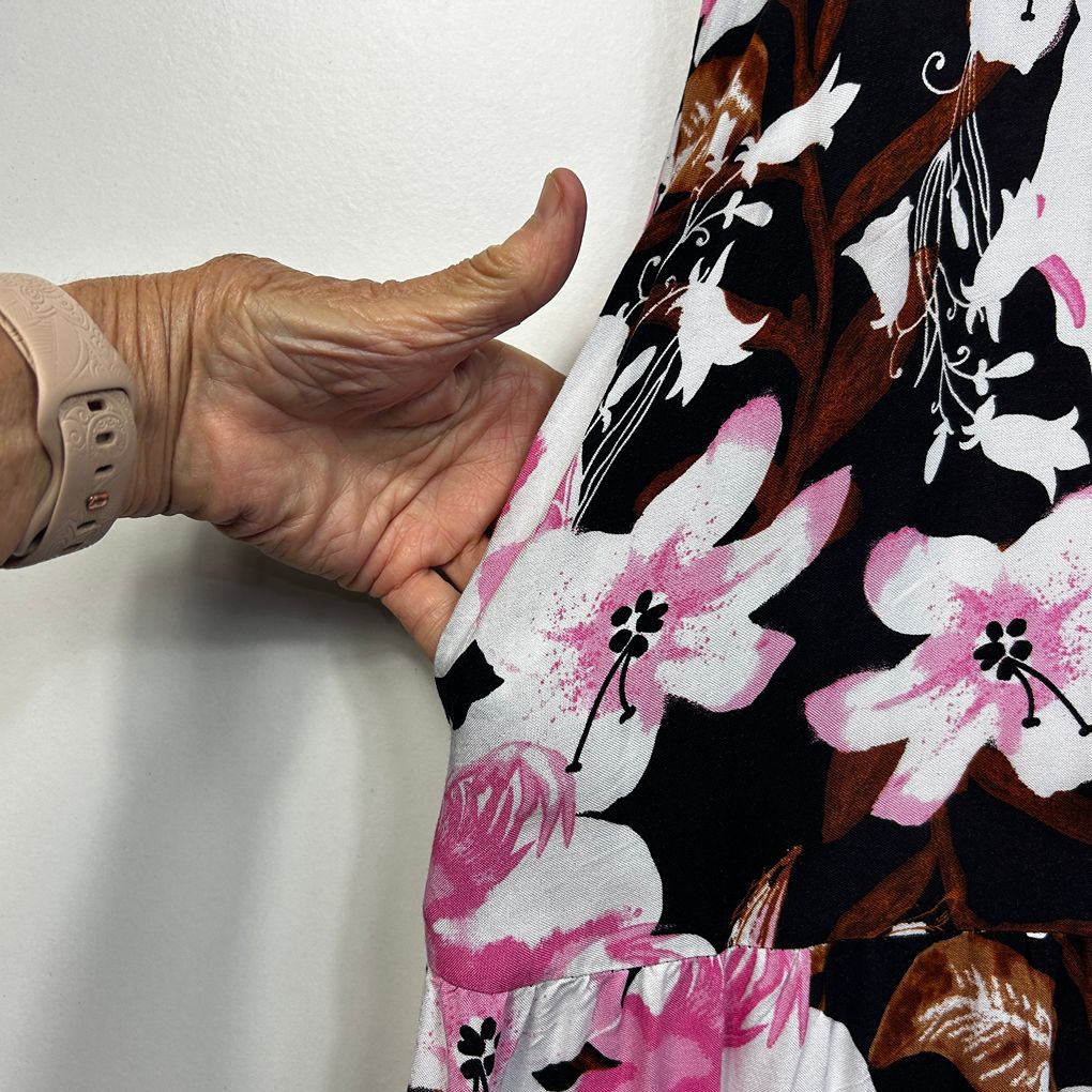 Rivers Black Floral Maxi Dress - Size 22