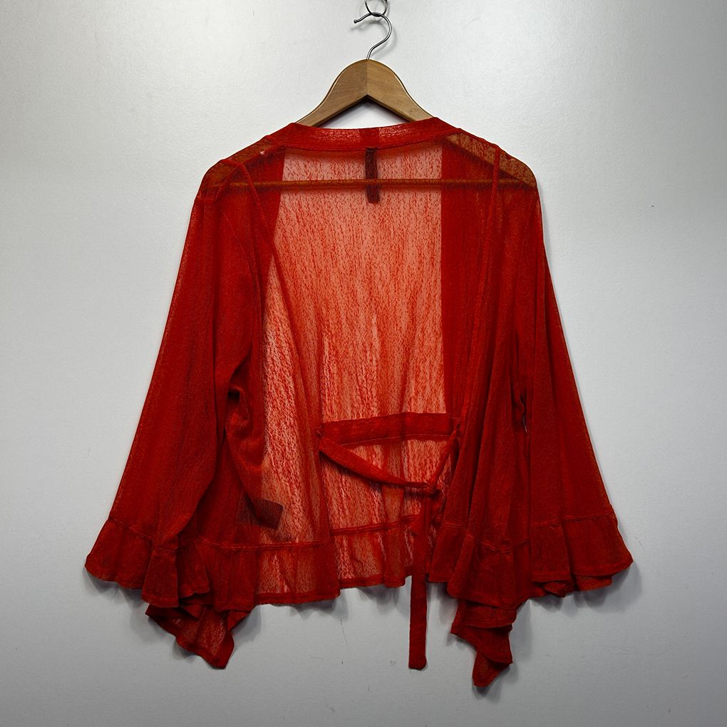 Taking Shape Orange Plus Size Sheer Open Top - Size 18