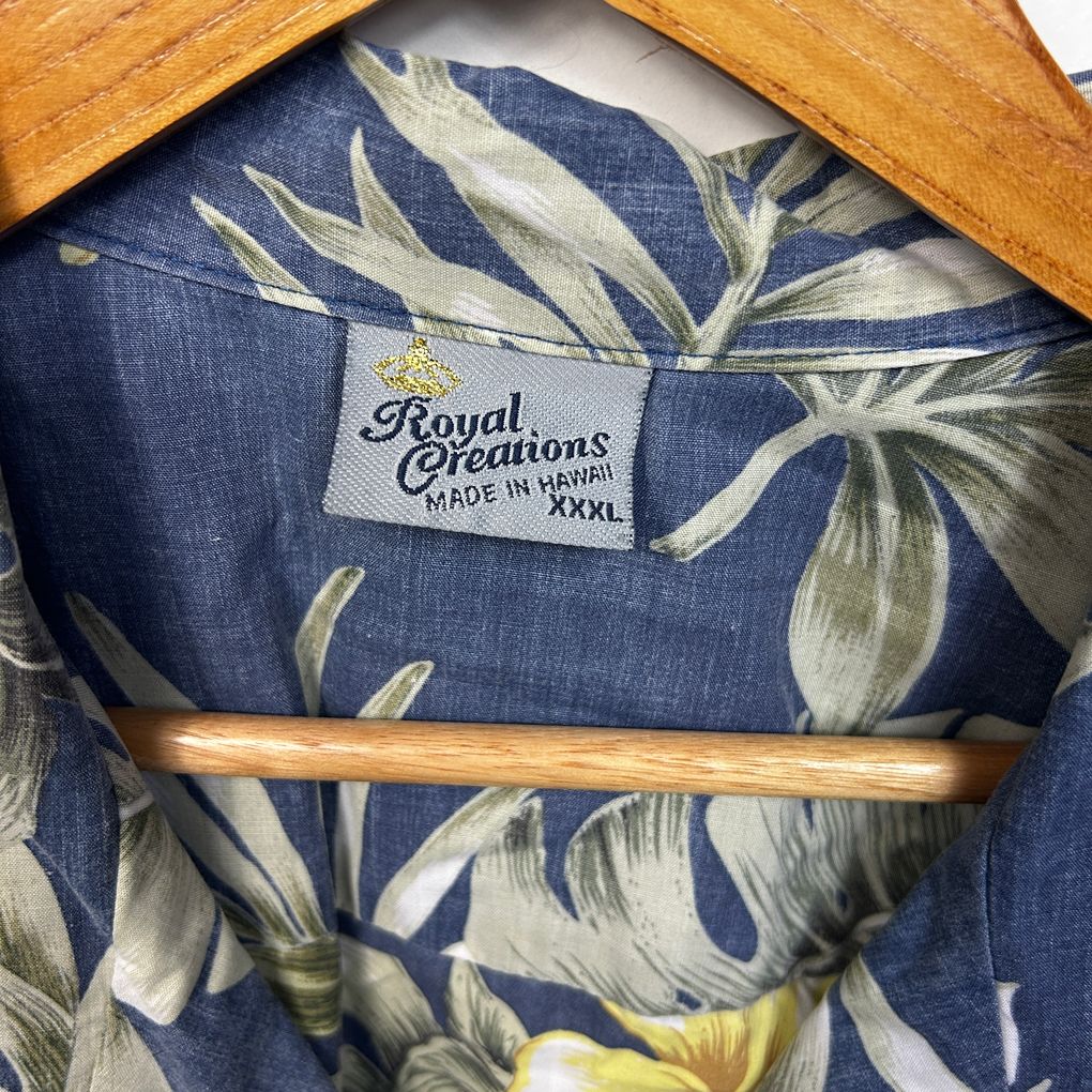 Vintage Blue Hawaiian Made in USA Cotton Mens Shirt - Size 3XL