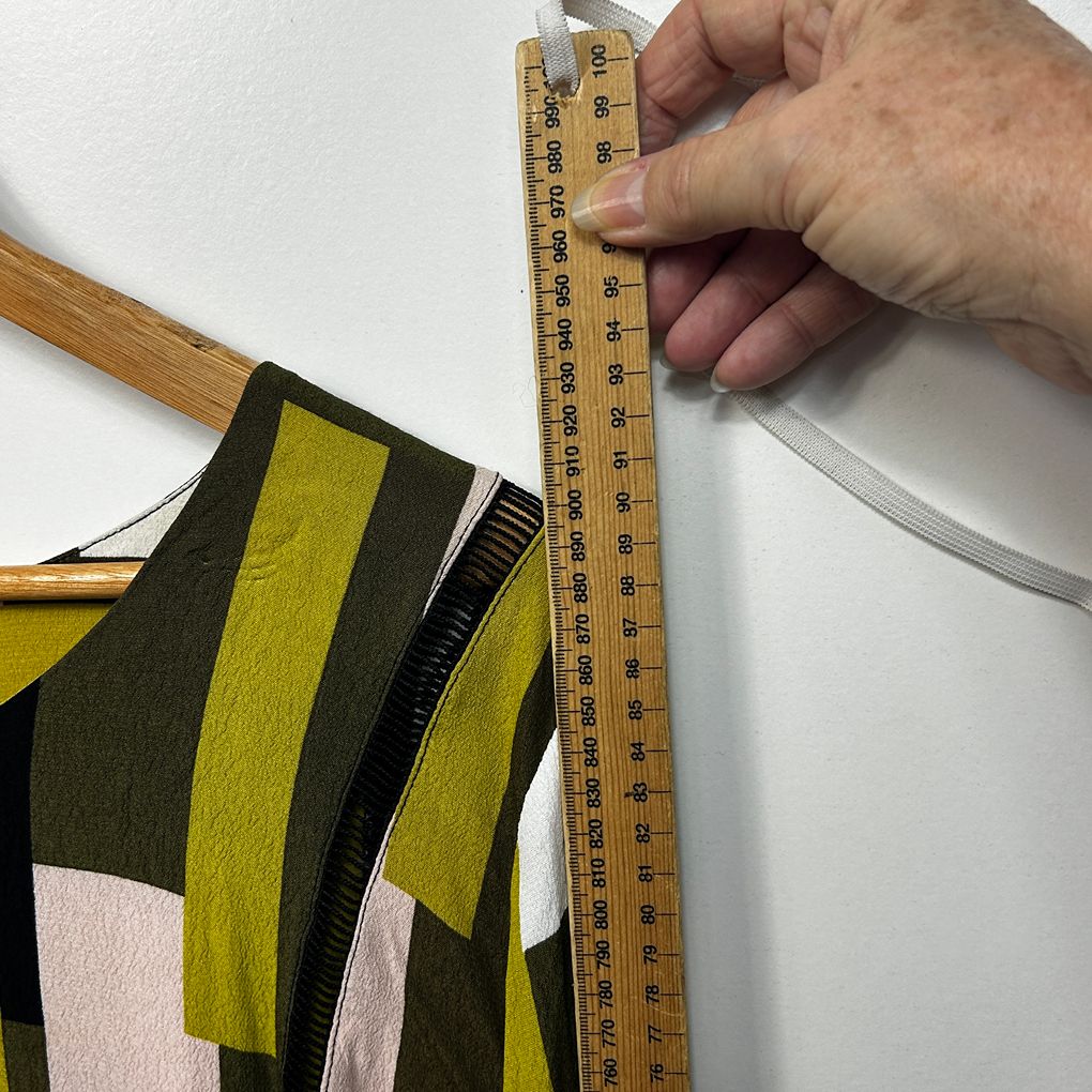 Olive Geometric Print Dress or Longline Top  - Size 20/22