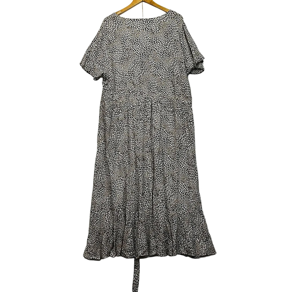Autograph Beige Animal Print Dress - Size 22