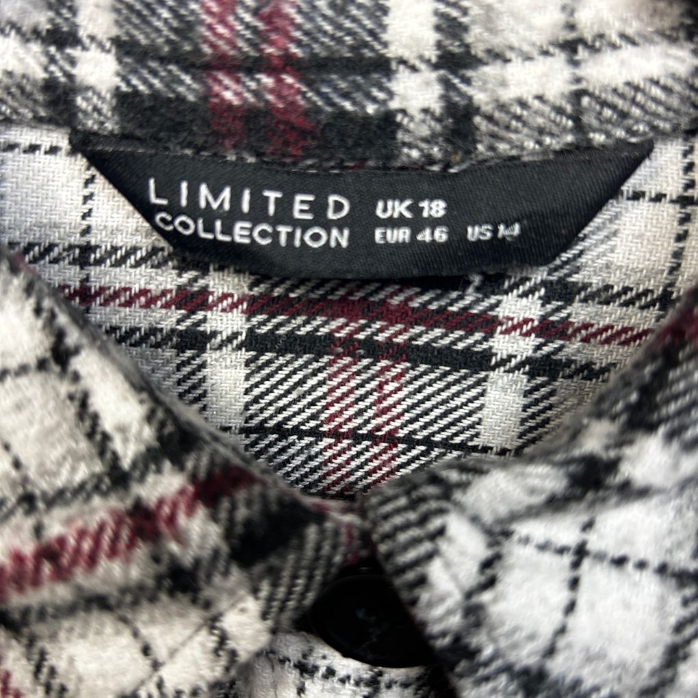 Yours Black and White Check Cotton Shirt - Size 18