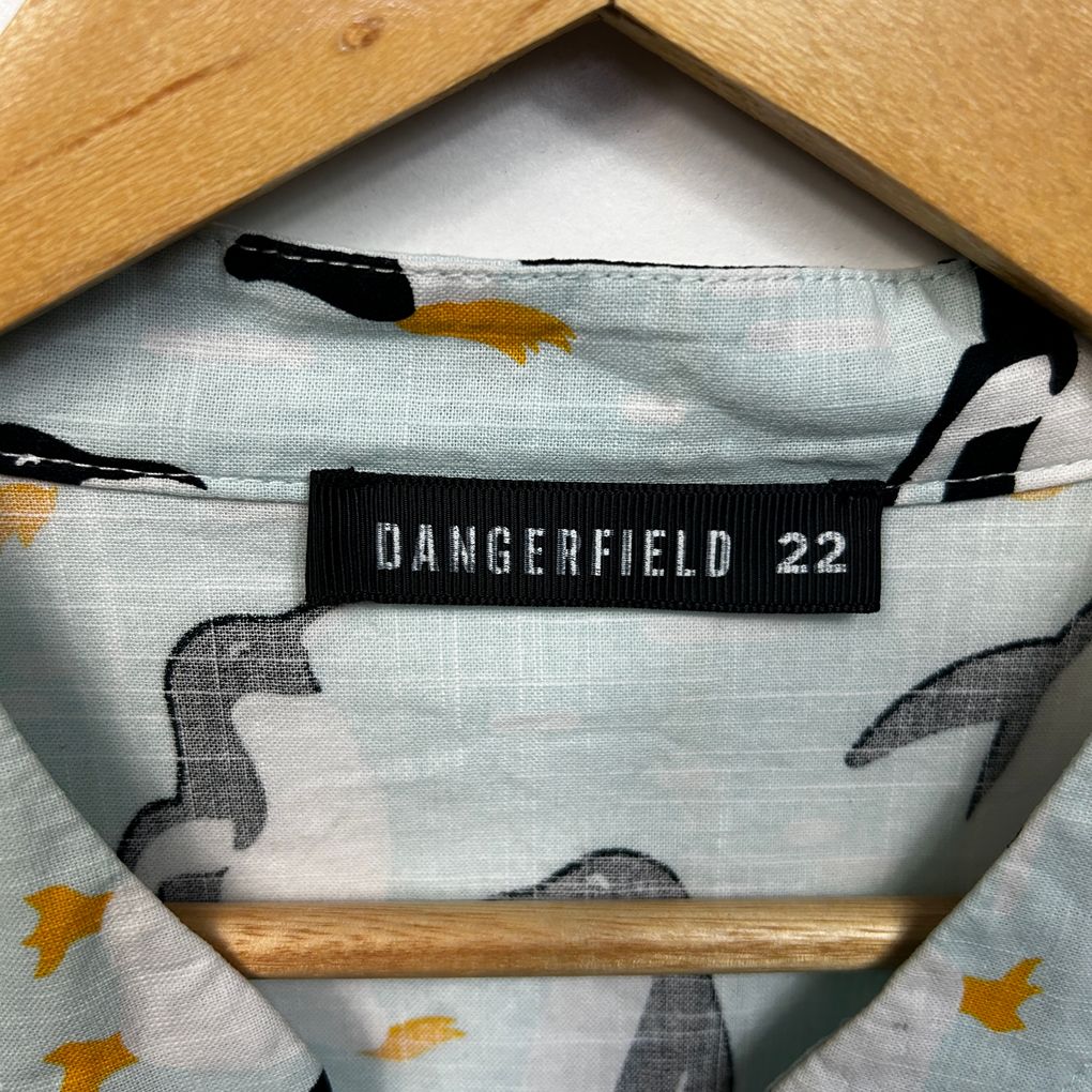 Dangerfield Penguin Blue Plus Size Cotton Shirt - Size 22