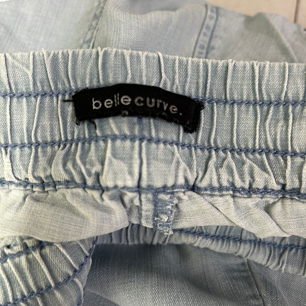 Belle Curve Blue Chambray Pants - Size 18