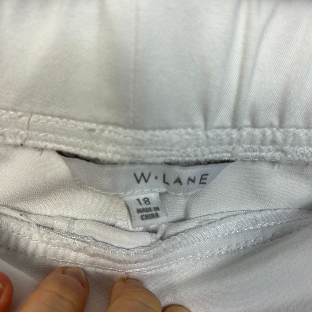 W.Lane White Plus Size Cotton Pants - Size 18