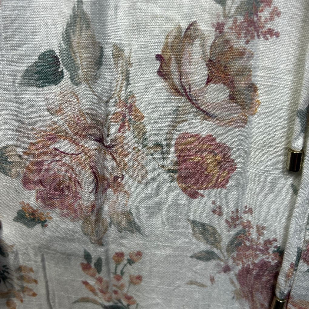 Just Jeans White Floral Linen Dress - Size 12
