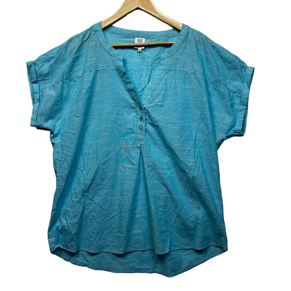 Rivers Blue Cotton Top - Size 16