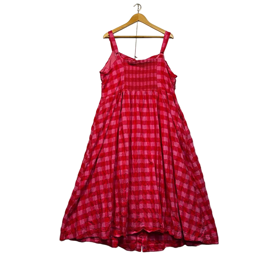 City Chic Pink Plus Size Cotton Gingham Maxi Dress - Size 2XL/24
