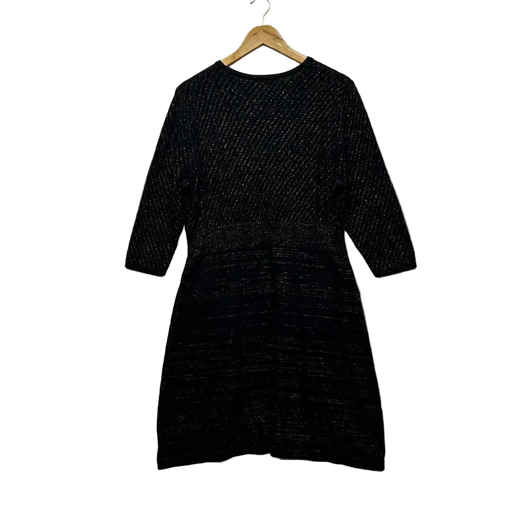Lane Bryant Black Gold Metallic Knit Cotton Dress - Size 14/16