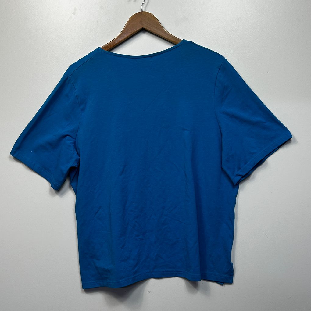 Damart Blue Plus Size Cotton Top - Size 22