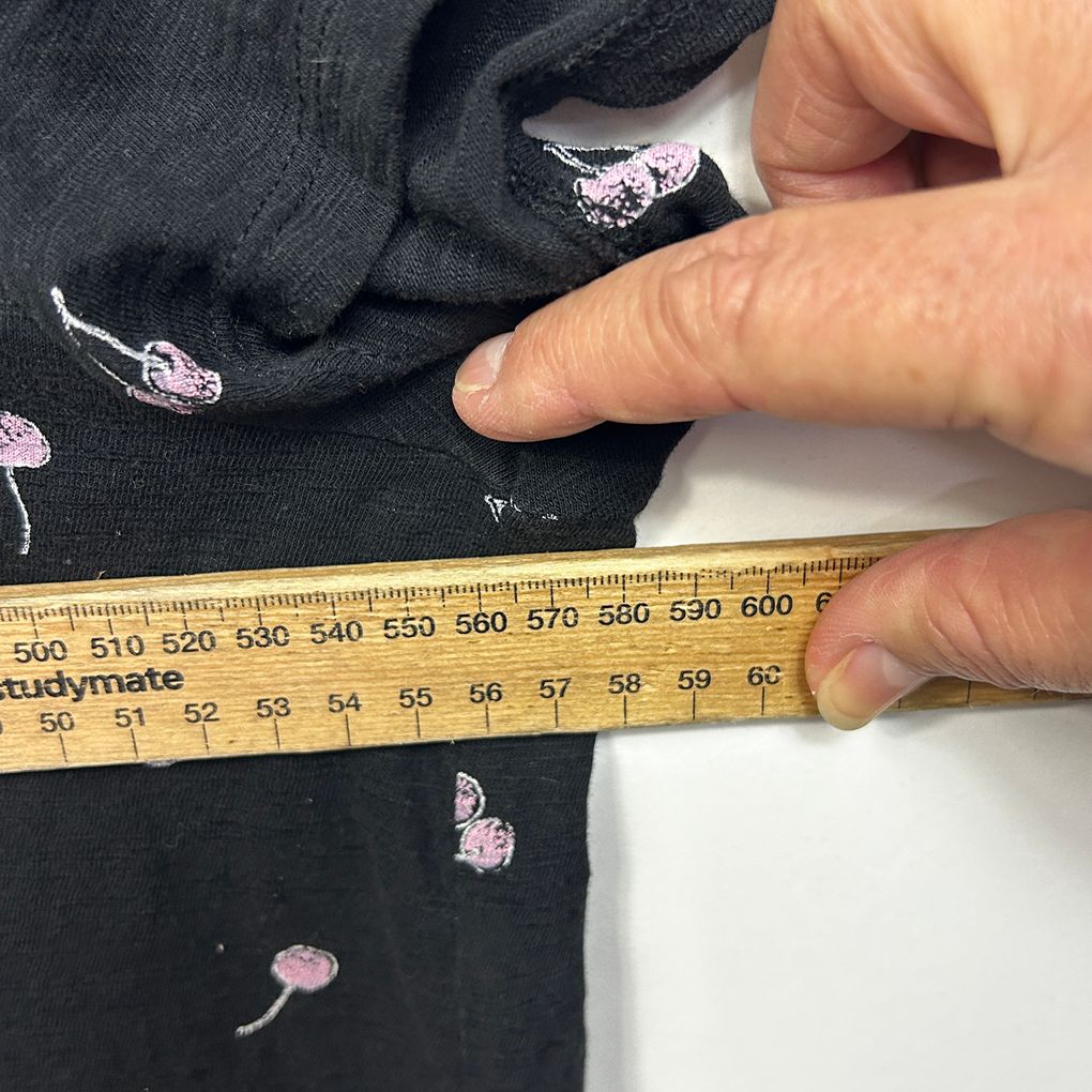 Black Cherry Print Top - Size 14/16