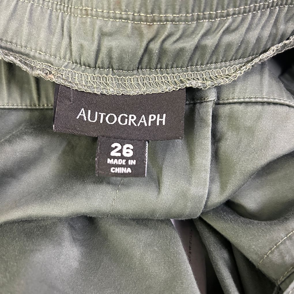 Autograph Khaki Cotton Cargo Pants - Size 26 (fault)