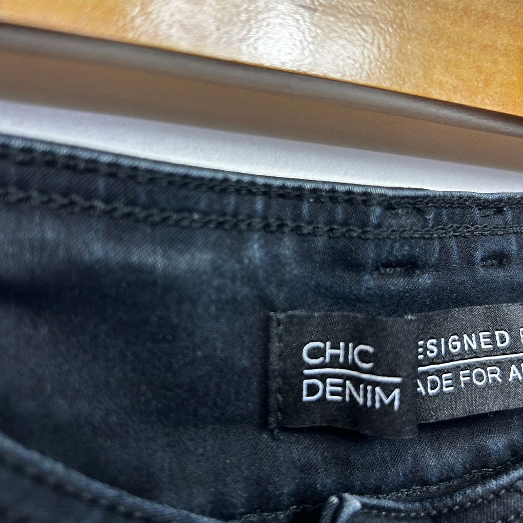 City Chic Denim Black Plus Size Harley High Rise Skinny Jeans - Size 18S