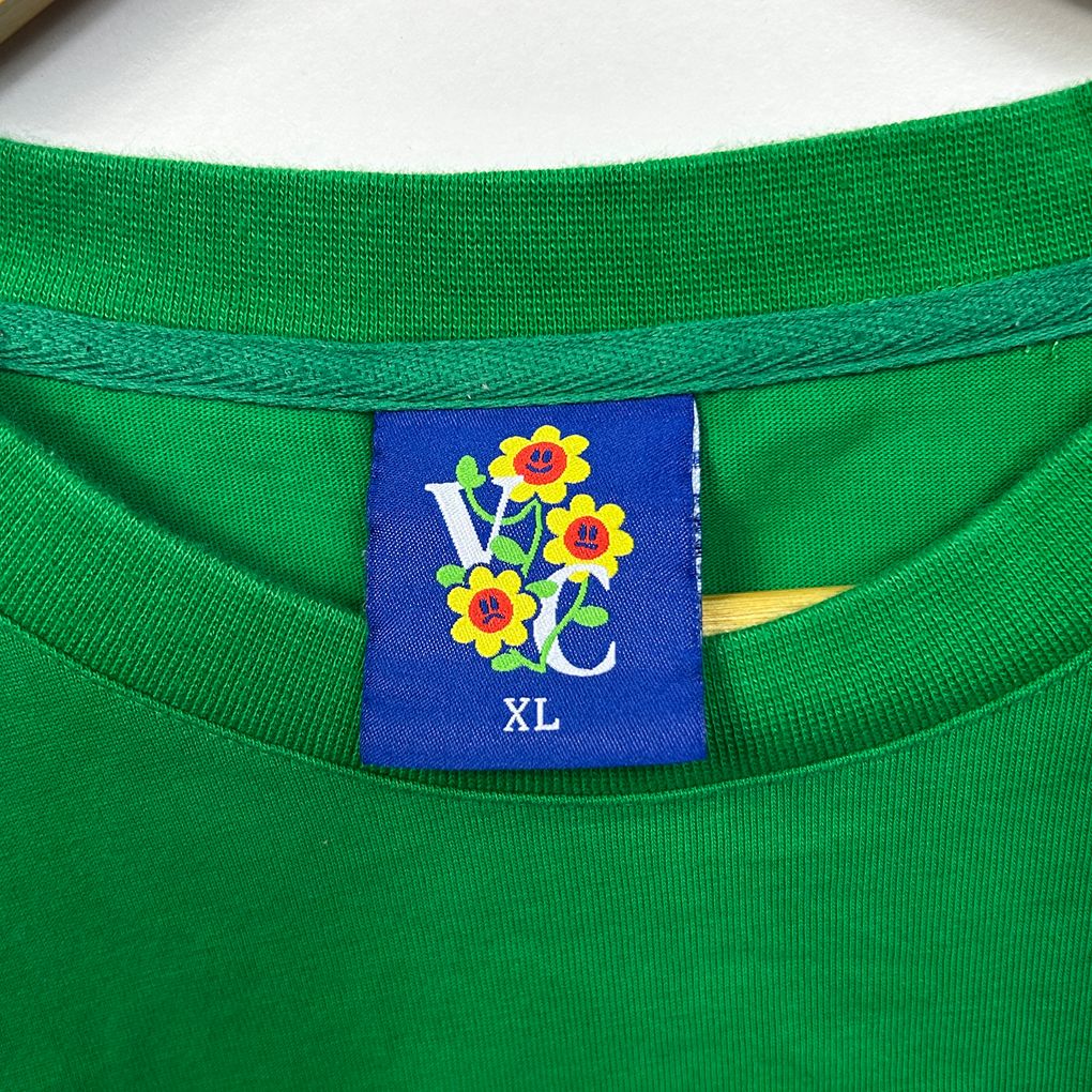 VC Green Cropped Frog Embroidered Crop T-Shirt - Size XL